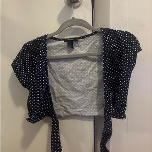 Forever 21 Gray Polka Dot Top